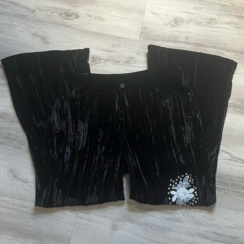 Batsheva NWT velvet wide leg pants - Picture 5 of 6